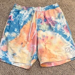 American eagle tie dye swim trunks small lined